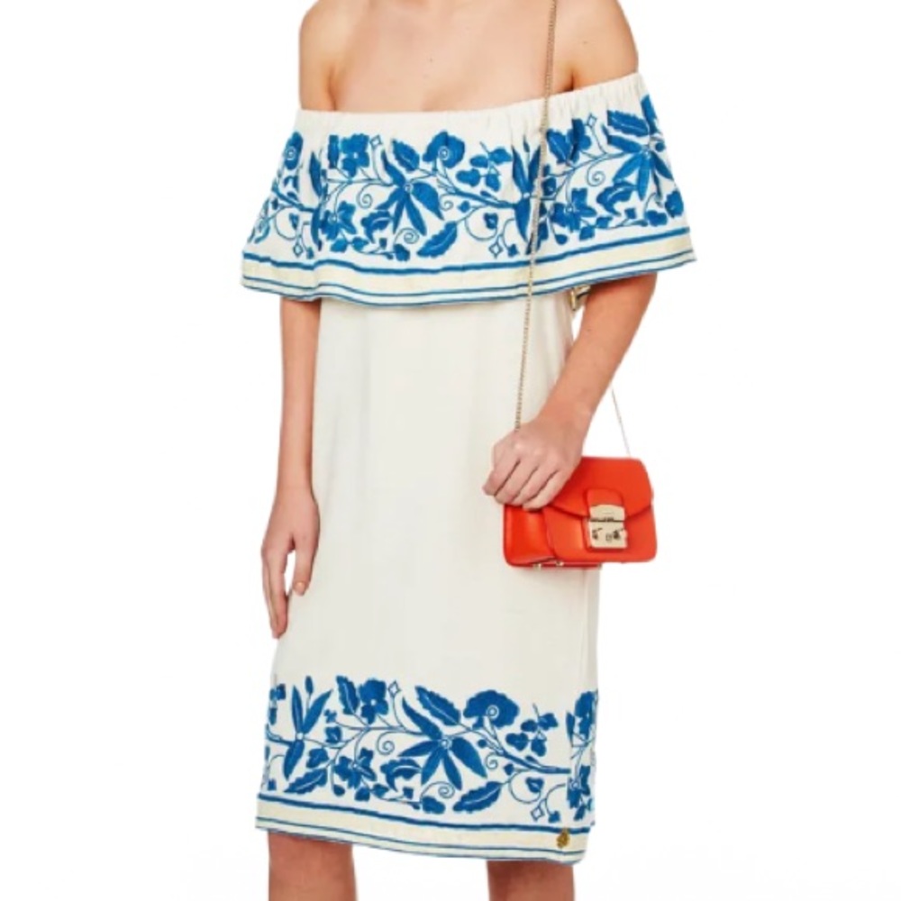 Maison Scotch Embroidered Off the Shoulder Dress - Picture 2 of 14